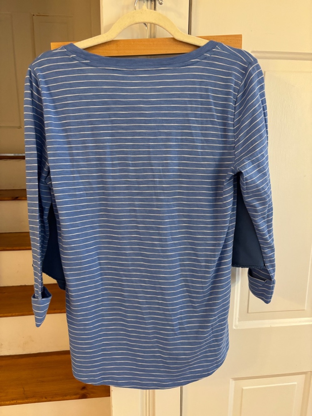 Talbots Blue Striped Parisian Shirt with rolled cuffs - Picture 4 of 4